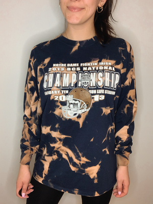 Notre Dame 2013 Football National Championship Bleached Long Sleeve