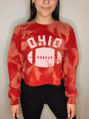 Ohio State University Bleached & Cropped Sweatshirt