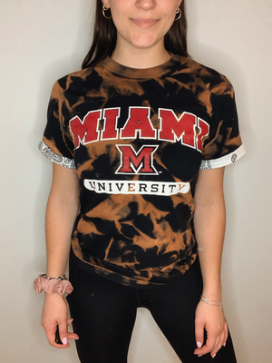 Miami of Ohio Bleached Bandana Sleeve Shirt