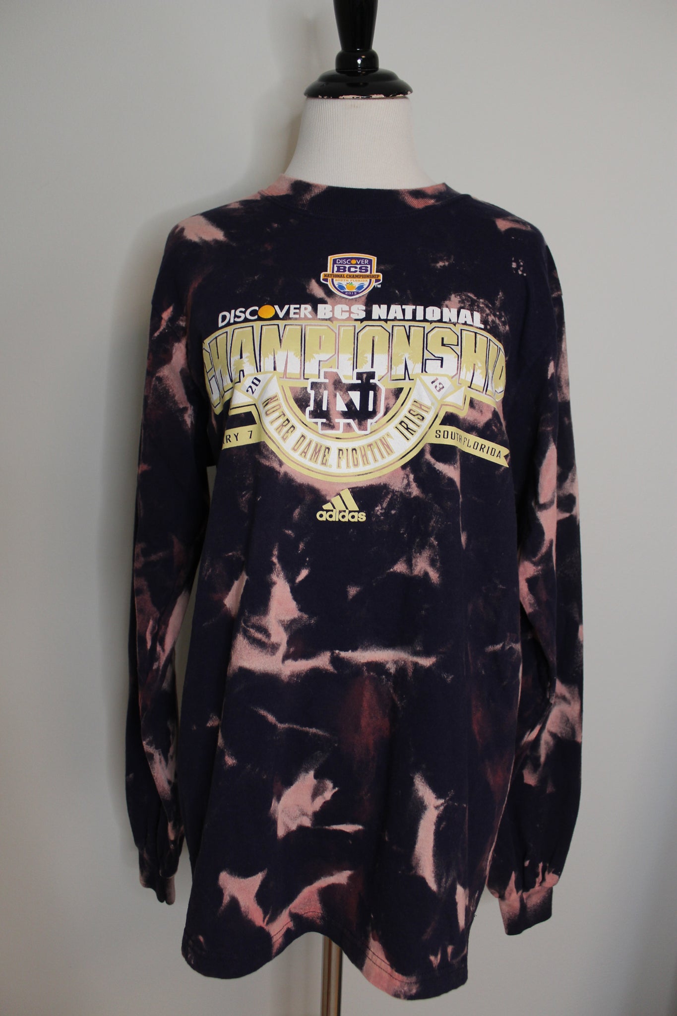 University of Notre Dame 2013 National Championship Bleached Long Sleeve Shirt